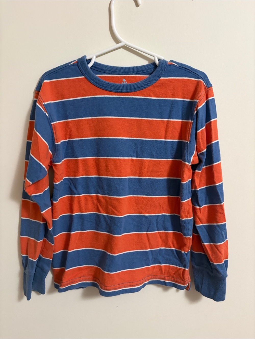 Crewcuts Long-Sleeve Striped Tee in Blue & Orange